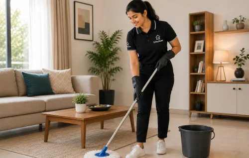 UrboEase professional cleaning a home